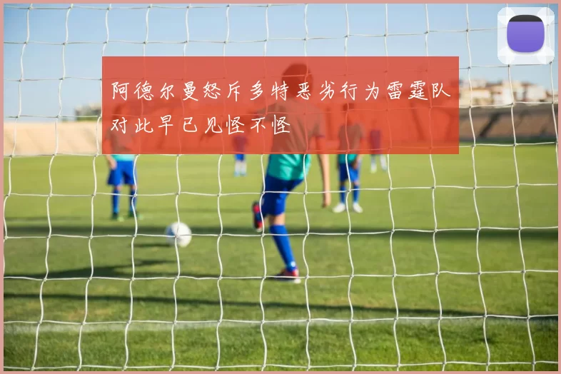 阿德尔曼怒斥多特恶劣行为雷霆队对此早已见怪不怪